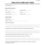 Free Employee Complaint Form | Pdf & Word | Legal Templates For Employee Complaint Form Sample Template