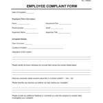 Free Employee Complaint Form | Pdf & Word | Legal Templates With HR Forms Sample Templates