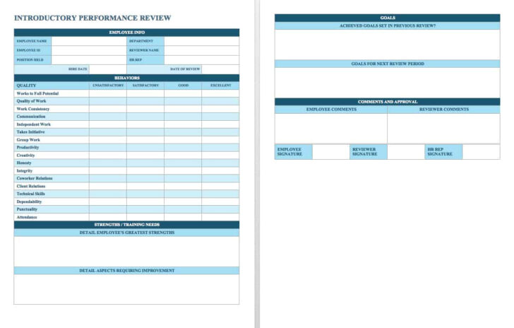 Sales Performance Review Sample Templates