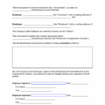 Free Employment Contract Amendment Template | Pdf | Word Throughout Contract Amendment Template Sample