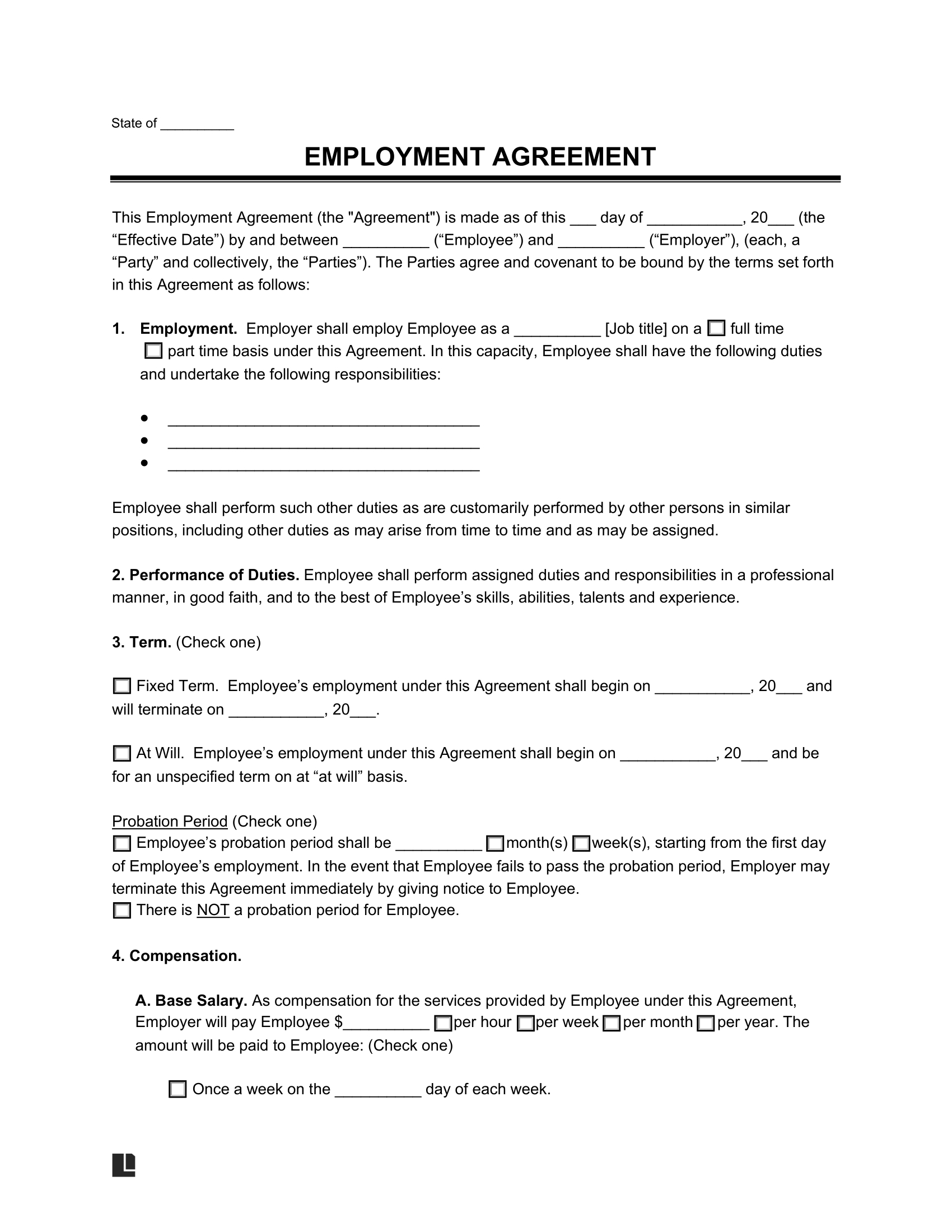 Free Employment Contract Templates | Pdf &amp;amp; Word regarding Employment Contract Template Sample