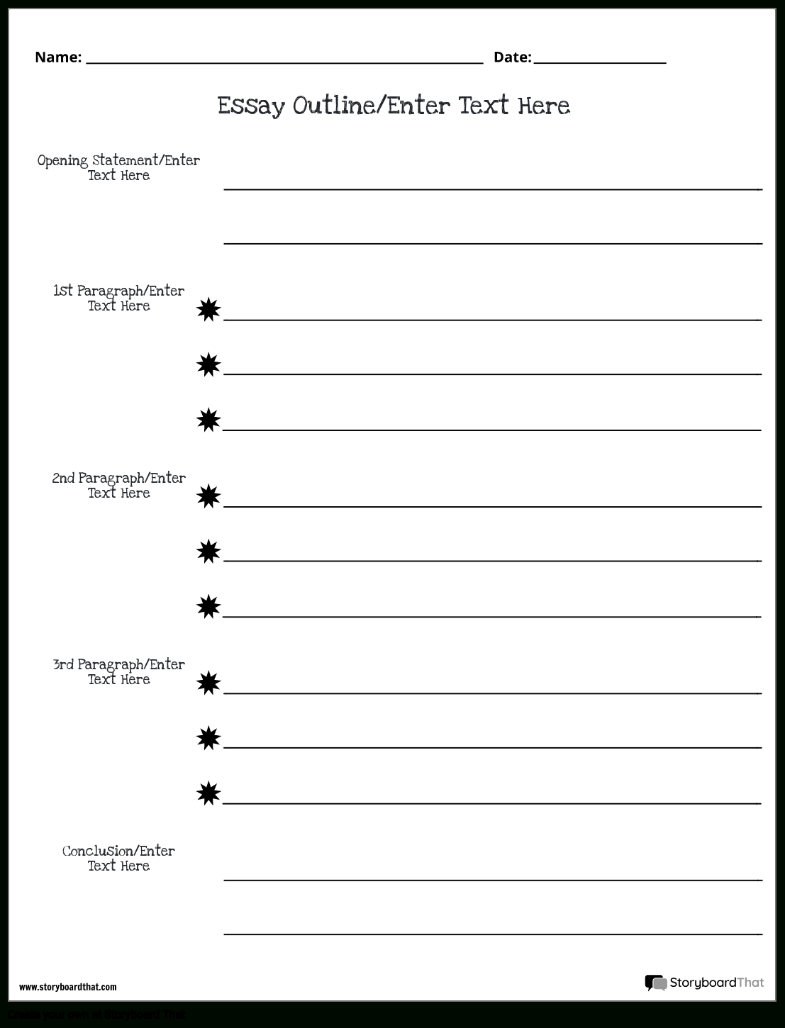 Free Essay Outline Worksheet — Essay Outline Template for Essay Outline Sample Template