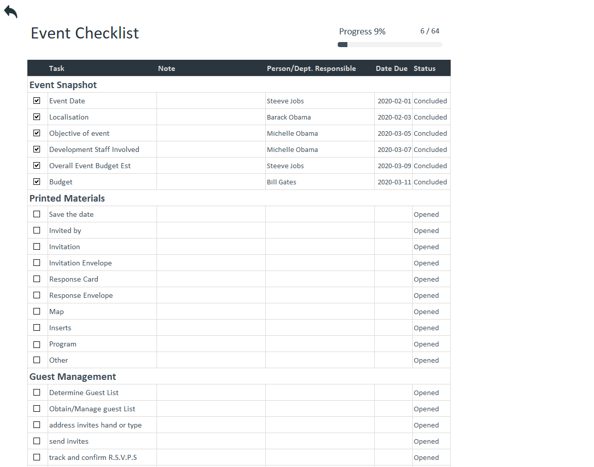 Free Event Checklist Template | Adnia Solutions | Excel Templates throughout Sample Event Checklist Template