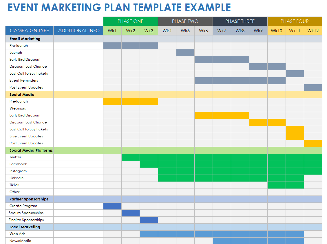 Free Event Marketing Templates | Smartsheet with Event Marketing Plan Template Sample