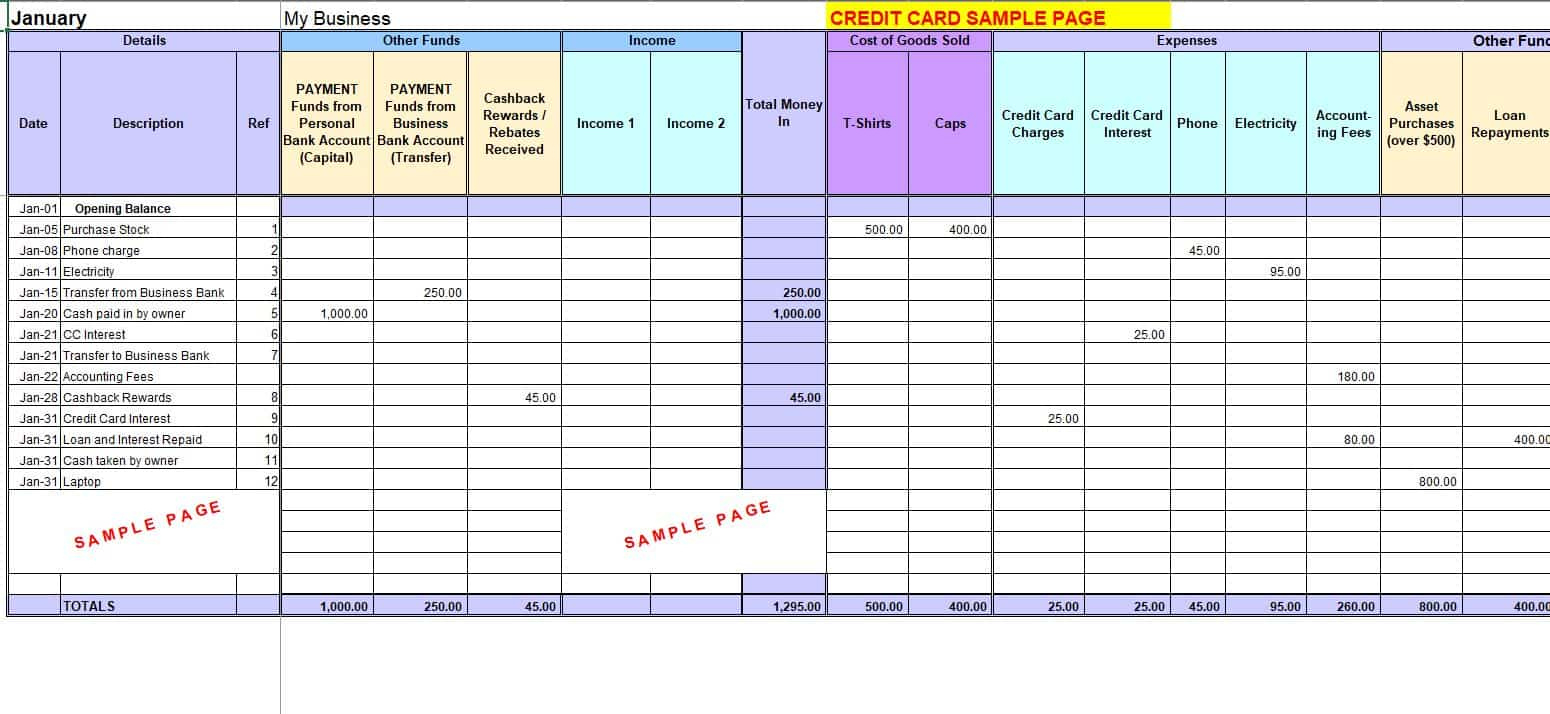 Free Excel Bookkeeping Templates regarding Bookkeeping Sample Template