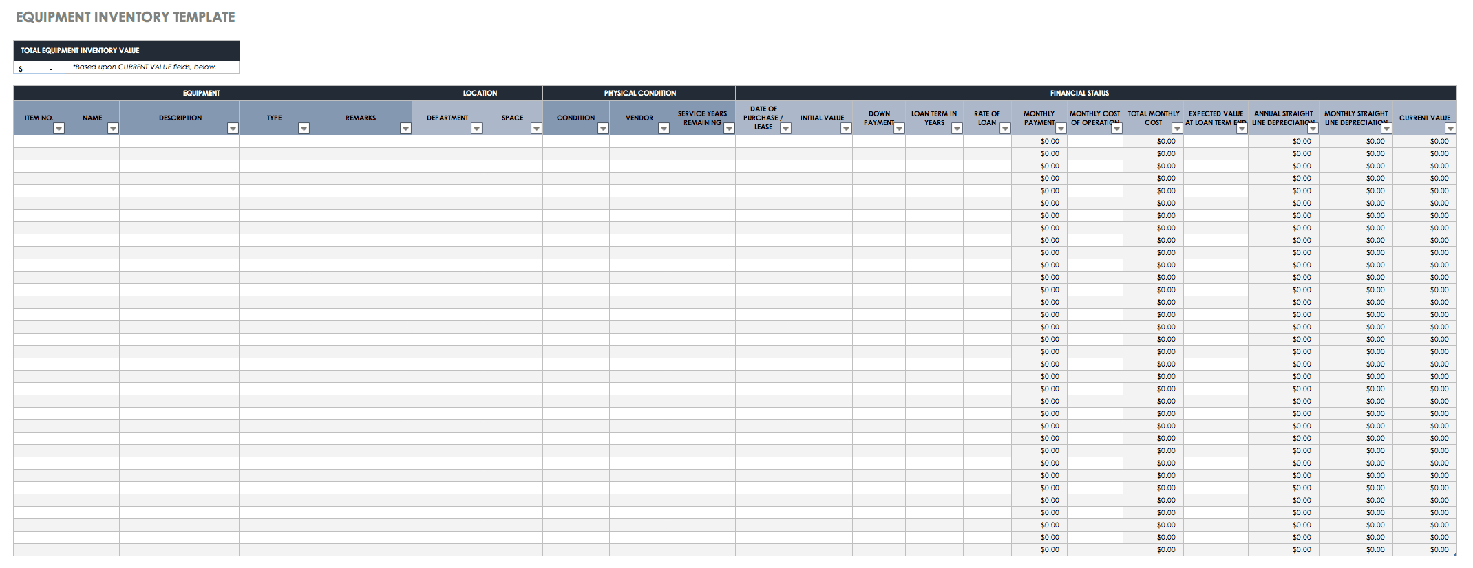 Free Excel Inventory Templates: Create &amp;amp; Manage | Smartsheet throughout Inventory Sheet Template Sample