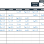 Free Excel Staff Roster Template In Duty Roster Sample Template