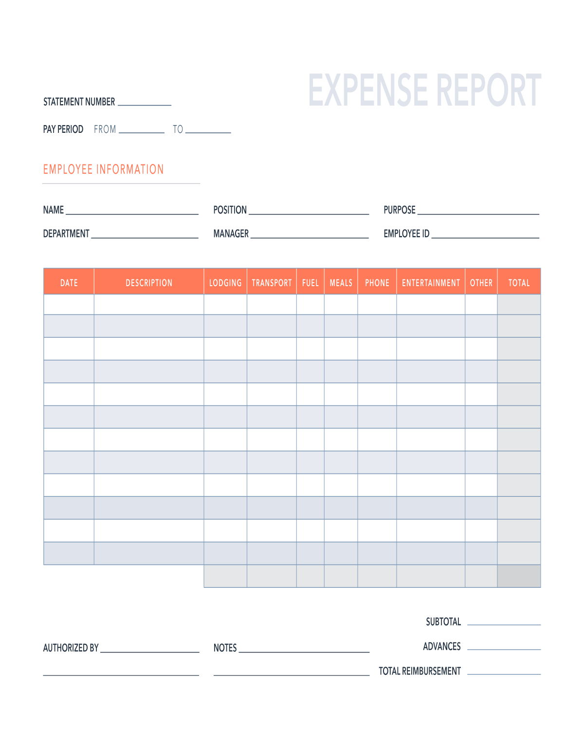 Free Expense Report Template For Word | Excel | Pdf | Google inside Expense Report Template Sample