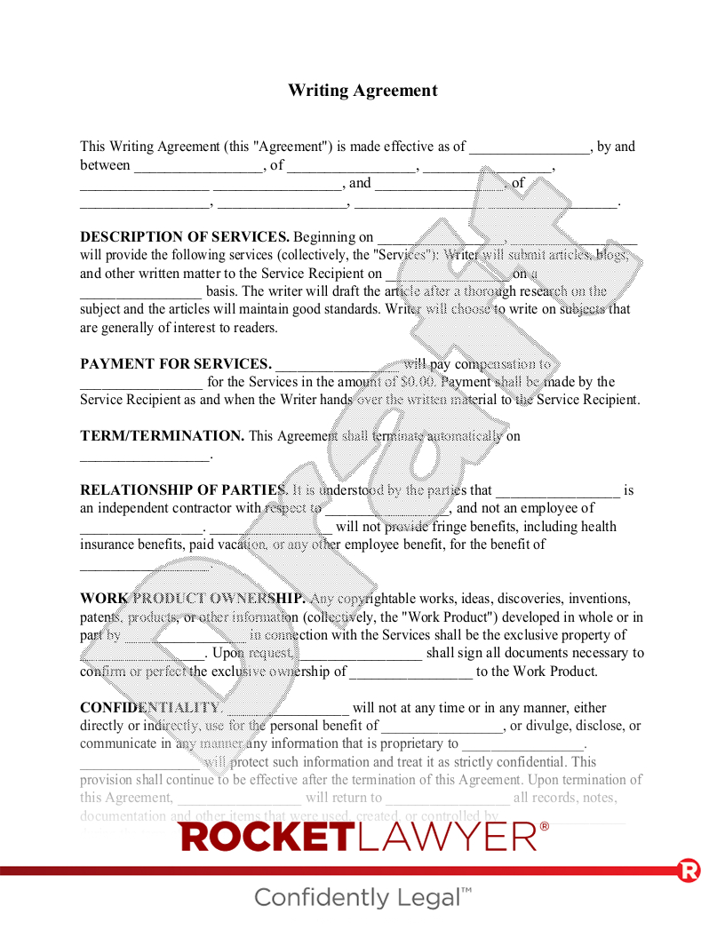 Free Freelance Writer Contract Template - Rocket Lawyer throughout Freelance Contract Sample Template