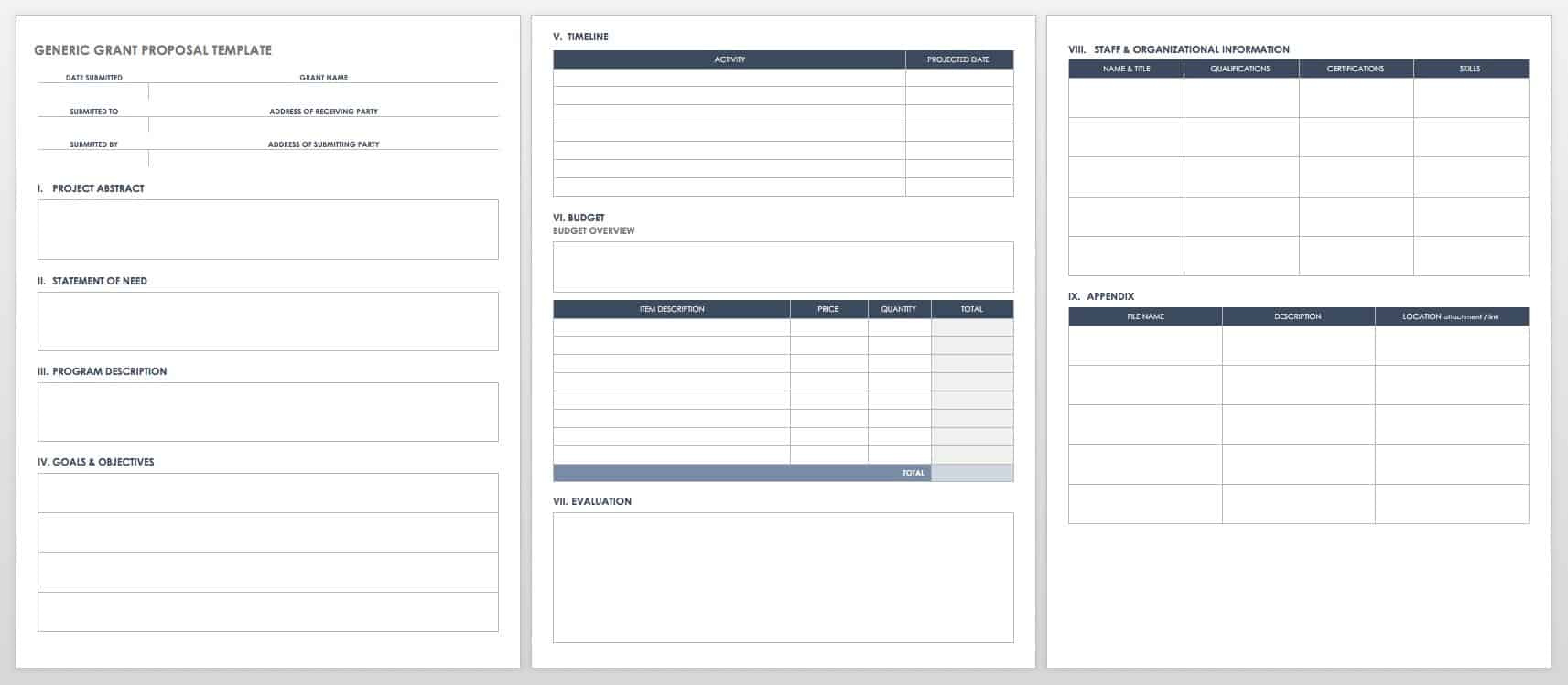 Free Grant Proposal Templates | Smartsheet regarding Grant Writing Sample Templates