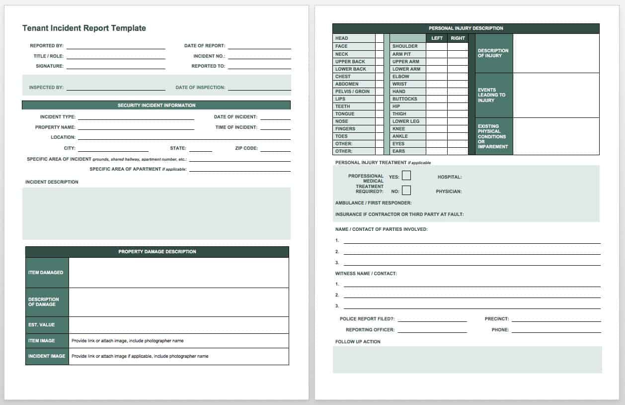 Free Incident Report Templates &amp;amp; Forms | Smartsheet intended for Incident Report Form Sample Templates