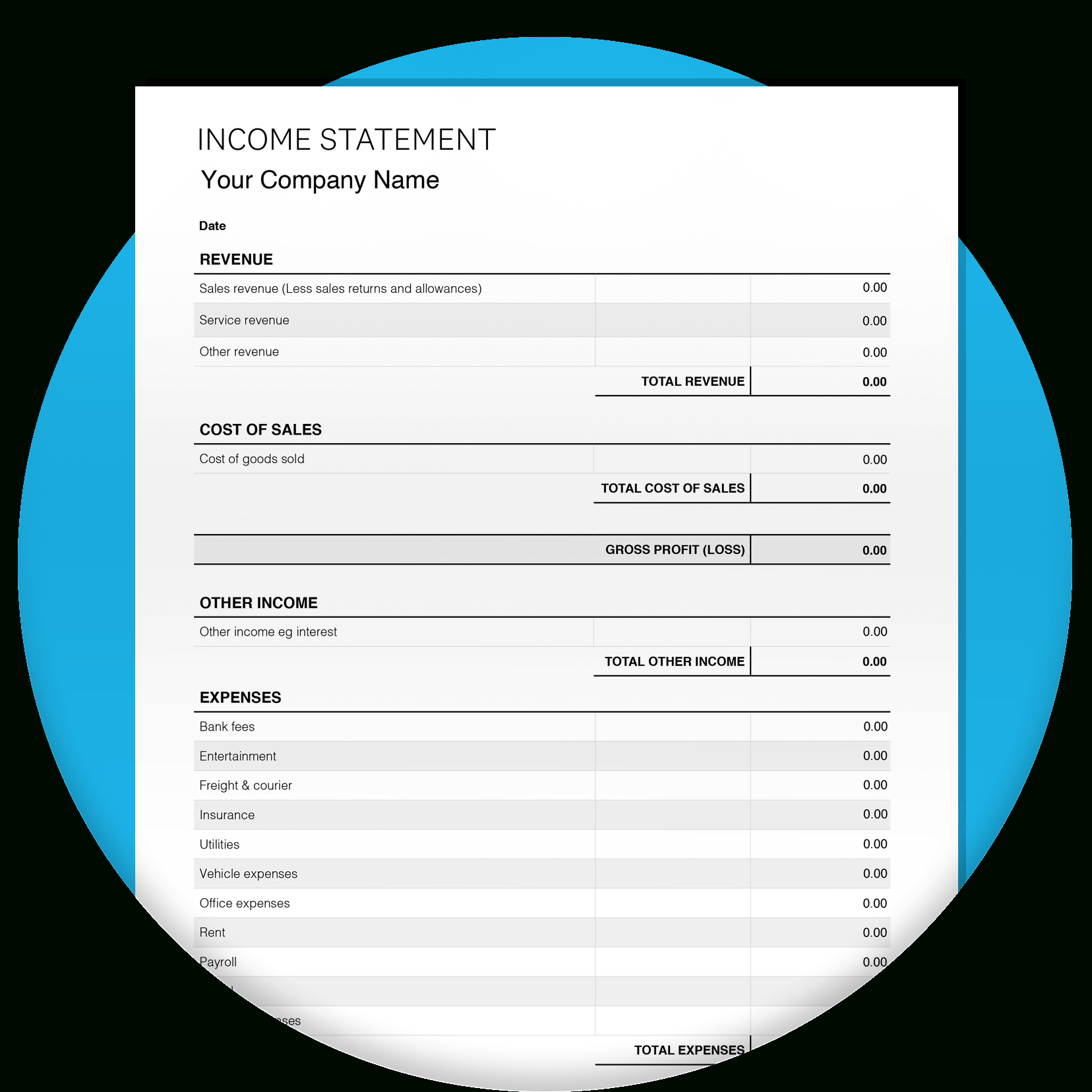 Free Income Statement Template – Income Statement | Xero Us with regard to Income Statement Template Sample