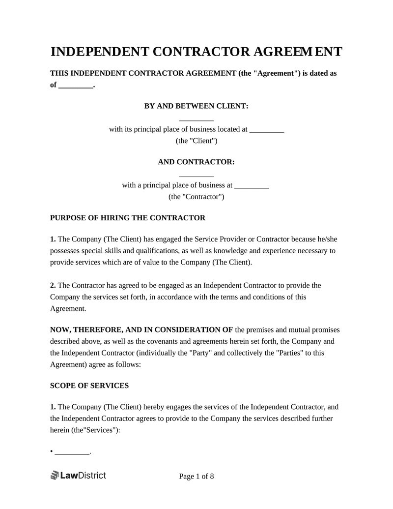 Free Independent Contractor Agreement Template | Sample &amp;amp; Pdf with Contract Agreement Template Sample