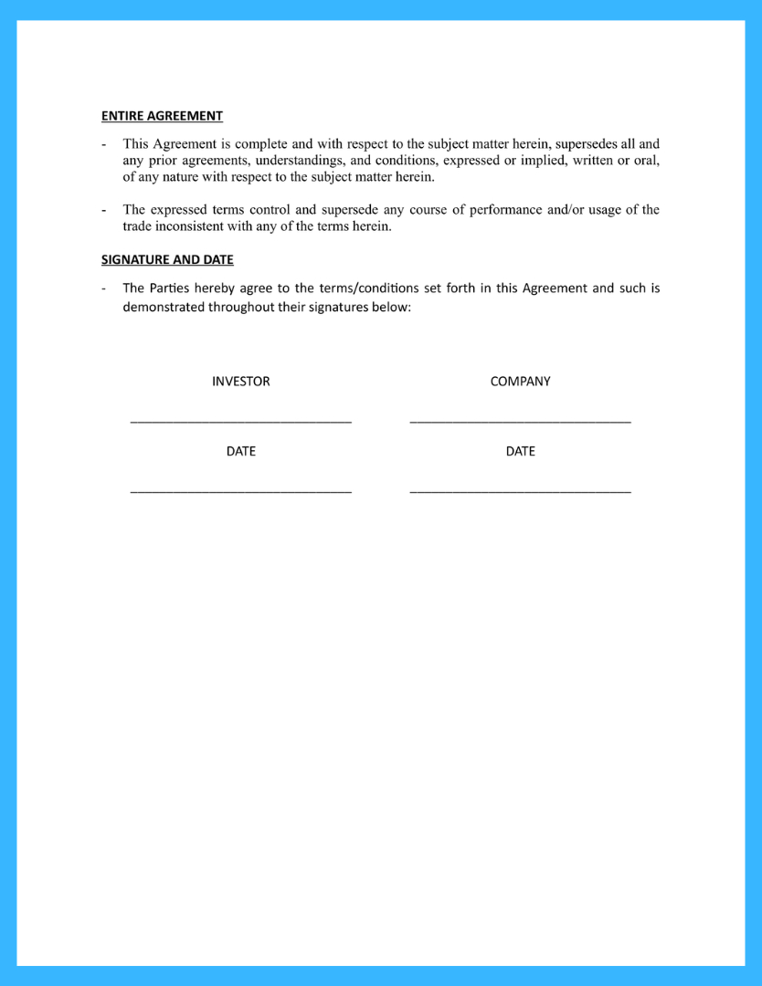 Free Investor Agreement Template To Win More Clients throughout Investor Contract Sample Template