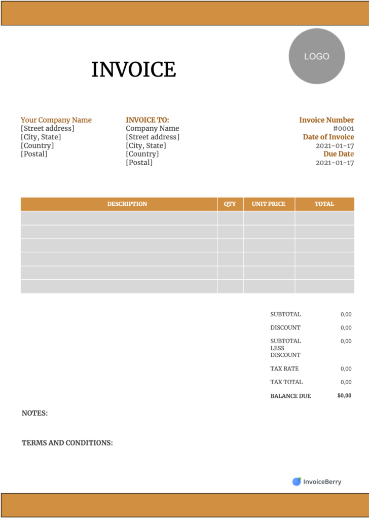 Invoice Templates Sample Free