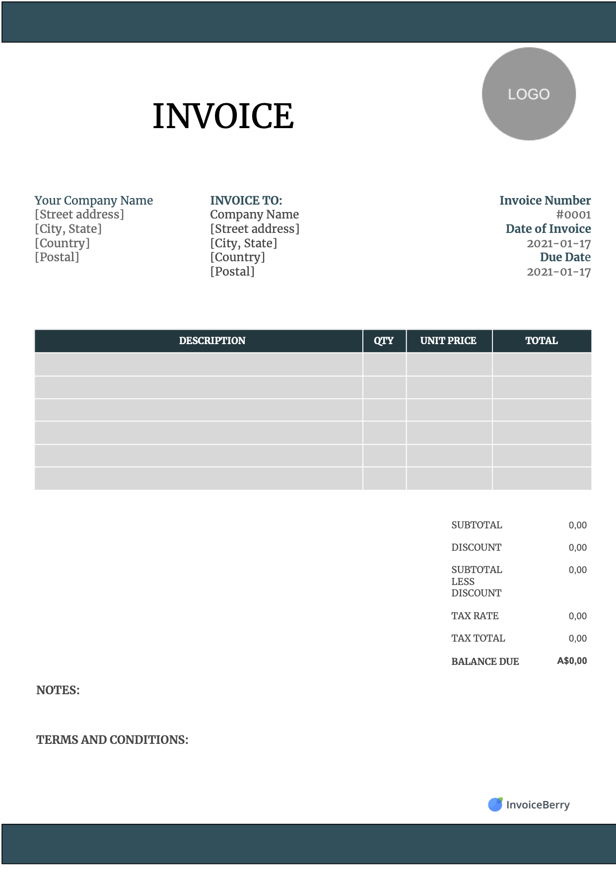 Free Invoice Templates Download - All Formats And Industries in Free Invoice Sample Template