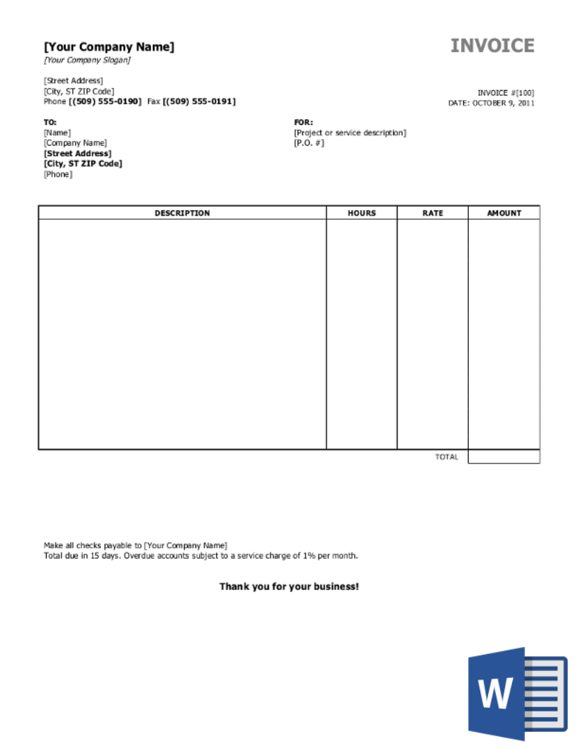 Free Invoice Templates Download - All Formats And Industries in Free Invoice Sample Templates