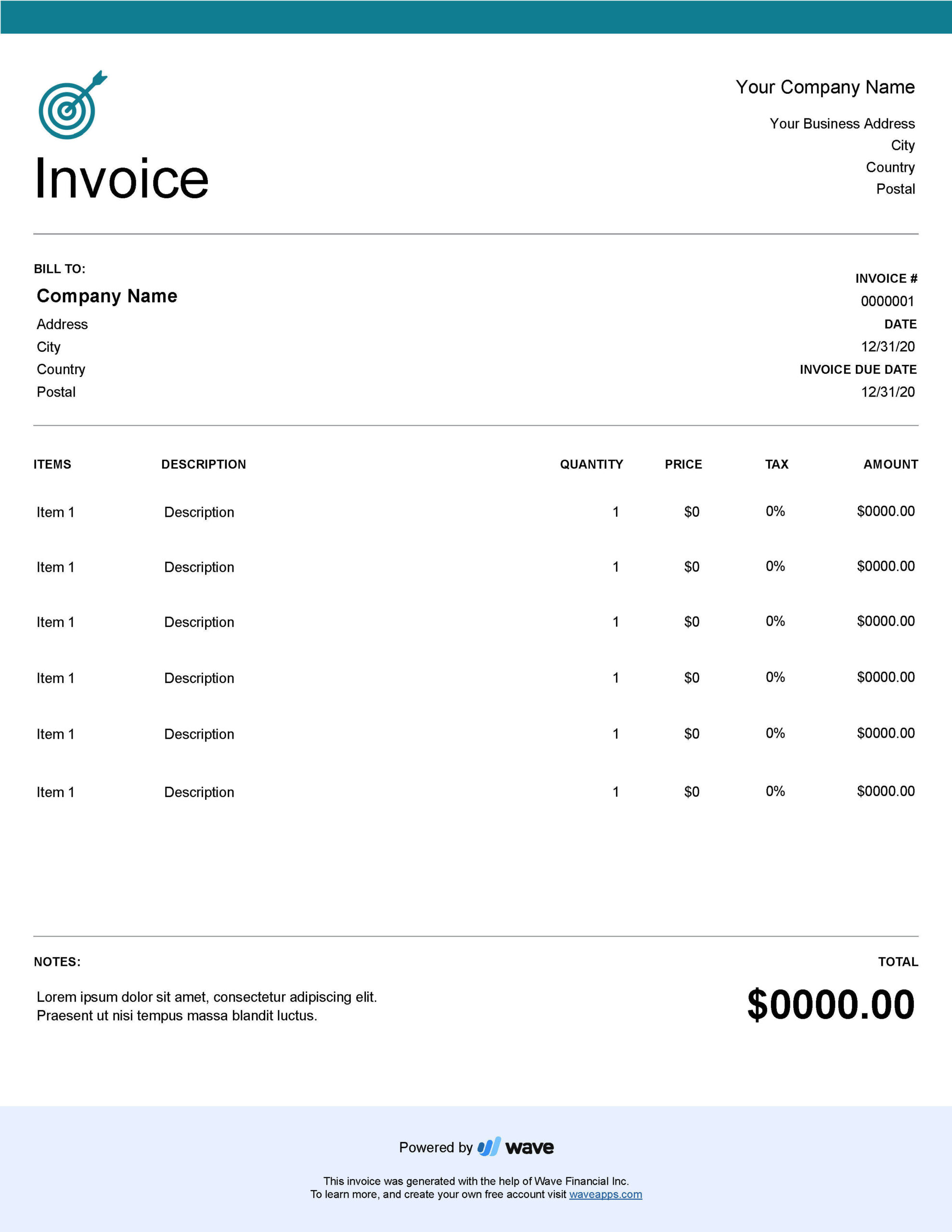 Free Invoice Templates - Excel, Word, Pdf, &amp;amp; More throughout Business Invoice Sample Template