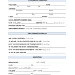 Free Job Application Form (Standard Template)   Pdf | Word – Eforms Regarding Employment Application Form Template Sample