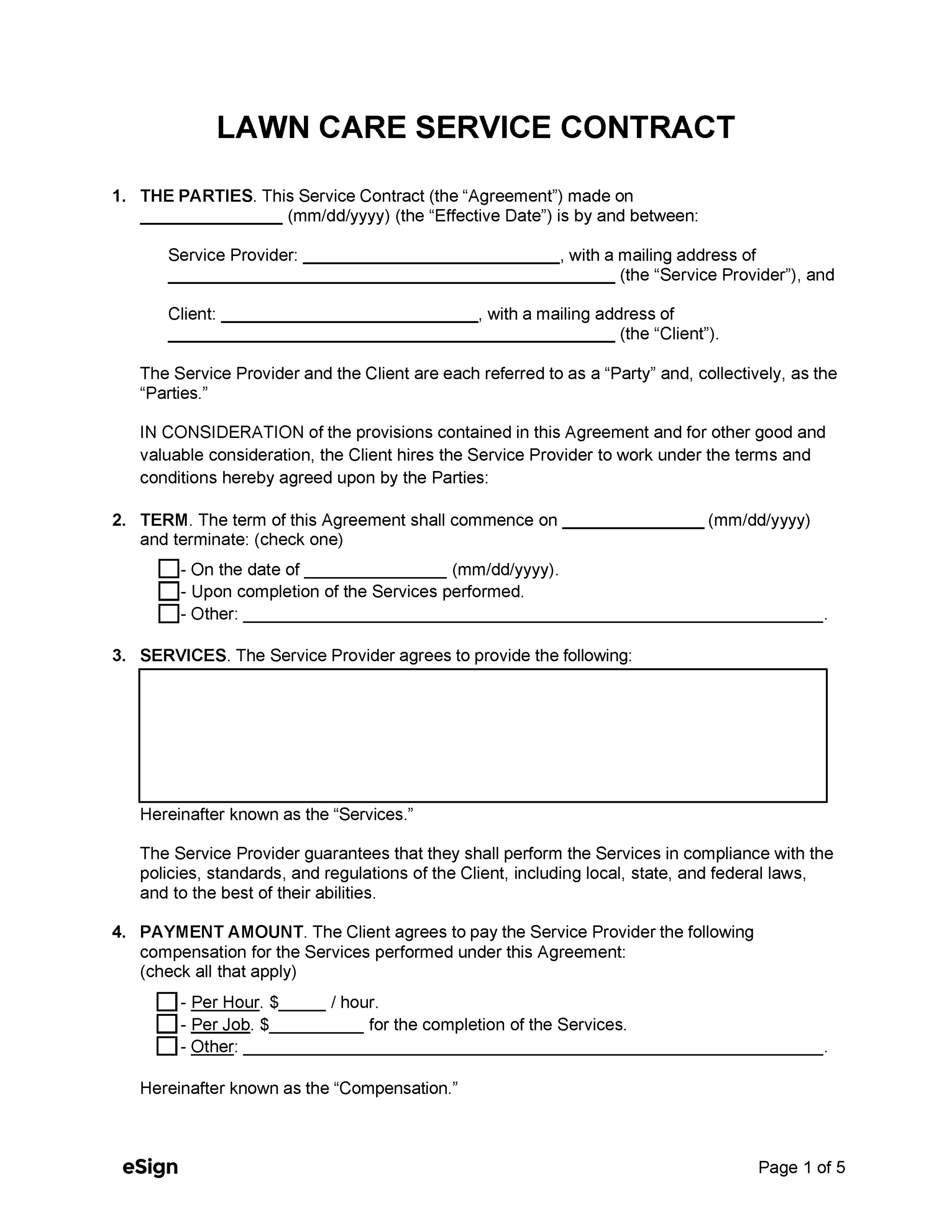 Free Lawn Care Service Contract Template | Pdf | Word pertaining to Sample Agreement Between Two Parties Template