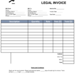 Free Lawyer/Attorney Legal Invoice Template   Pdf | Word – Eforms Regarding Sample Attorney Invoice Template