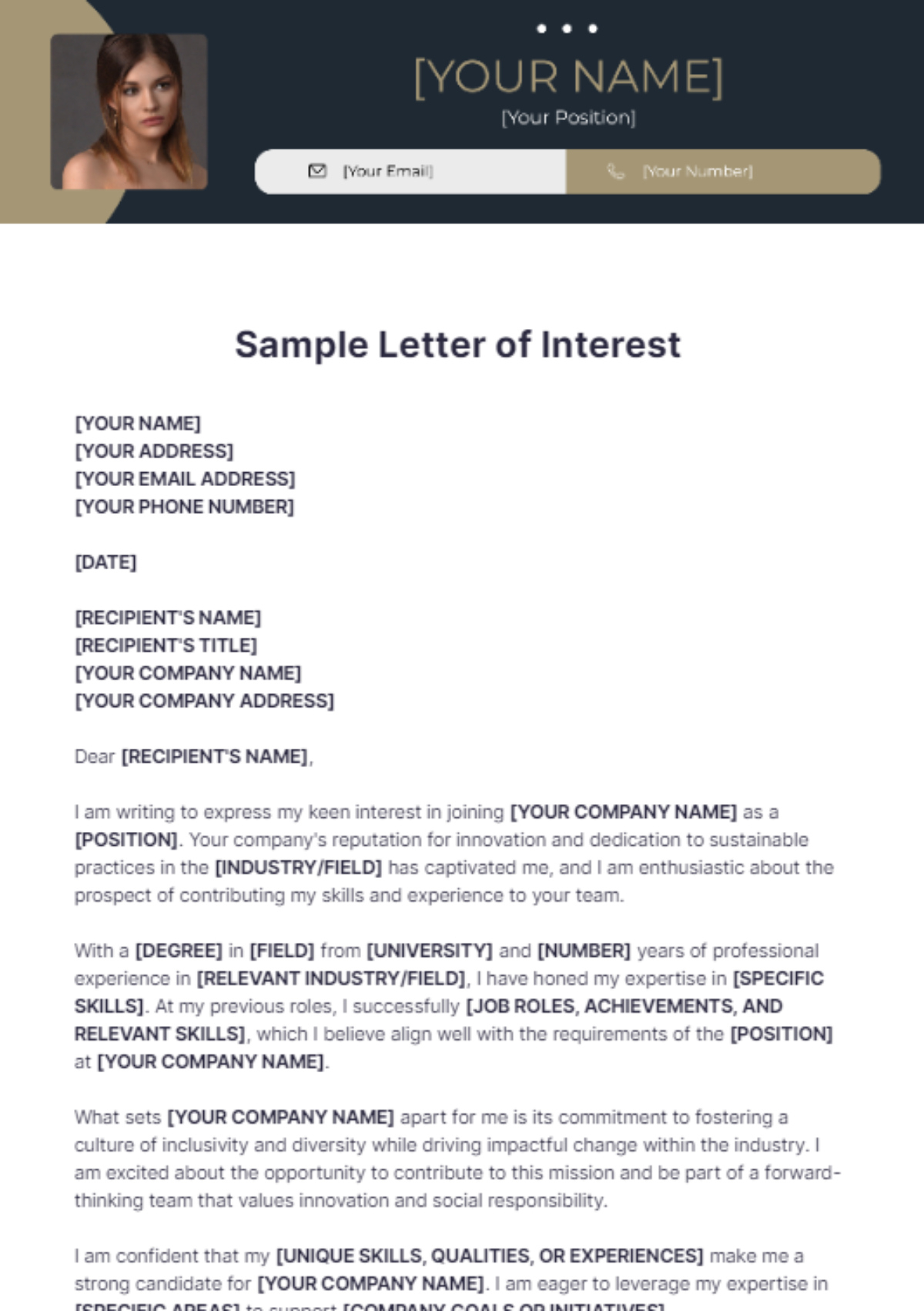 Free Letter Of Interest Templates &amp;amp; Examples - Edit Online regarding Letter of Interest Template Sample