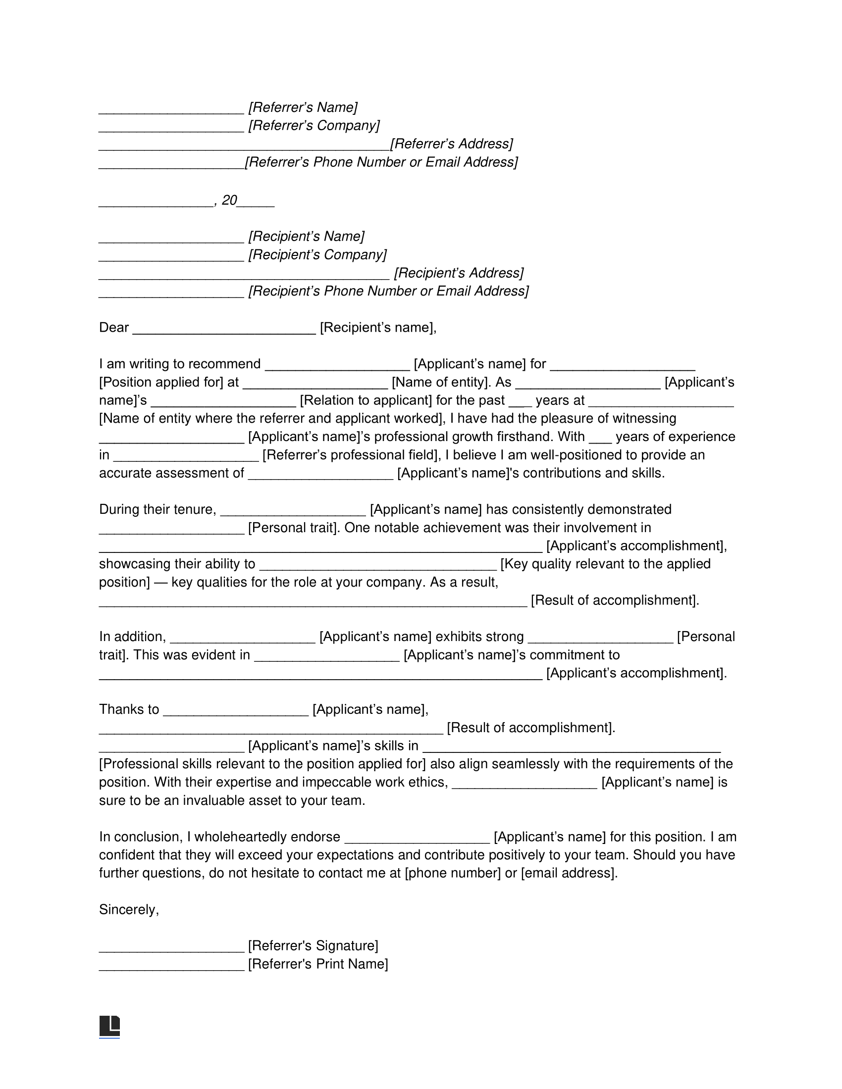 Free Letter Of Recommendation For Employee Template | Pdf &amp;amp; Word for Employee Recommendation Letter Template Sample