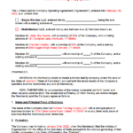 Free Llc Operating Agreement Template | Pdf | Word In LLC Operating Agreement Sample Template