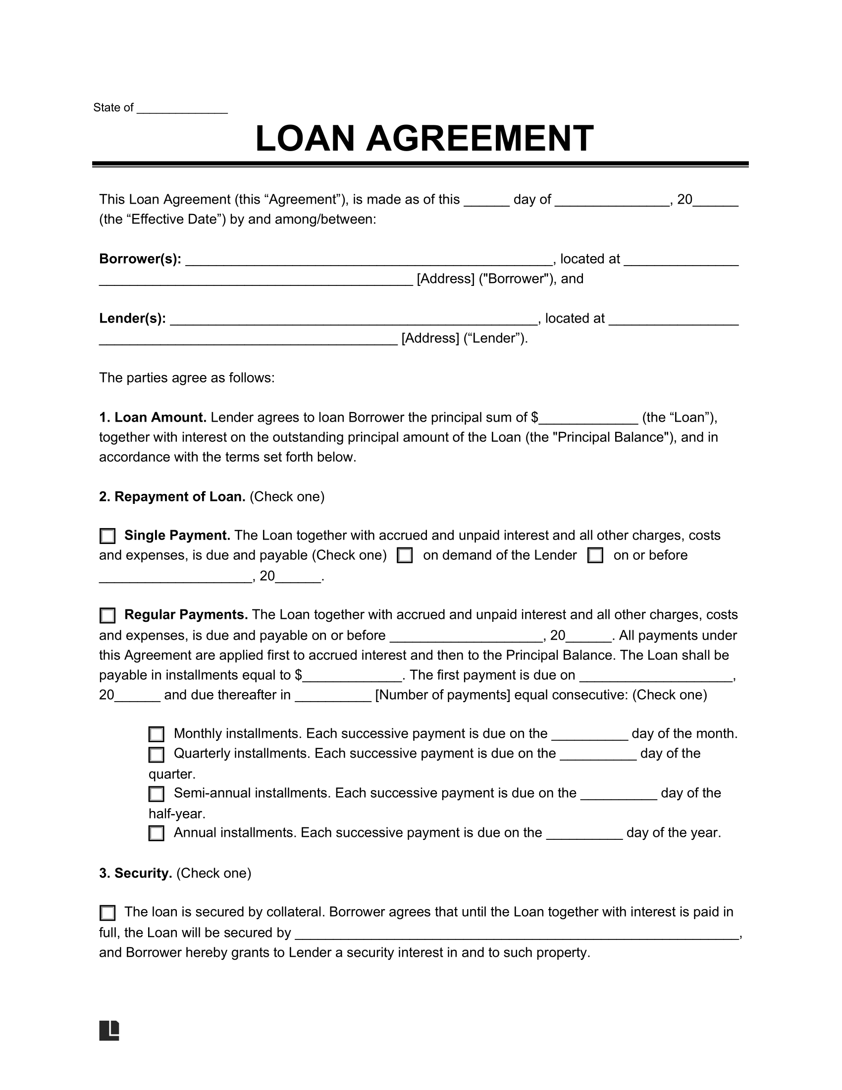 Free Loan Agreement Templates | Pdf &amp;amp; Word inside Personal Loan Contract Sample Template