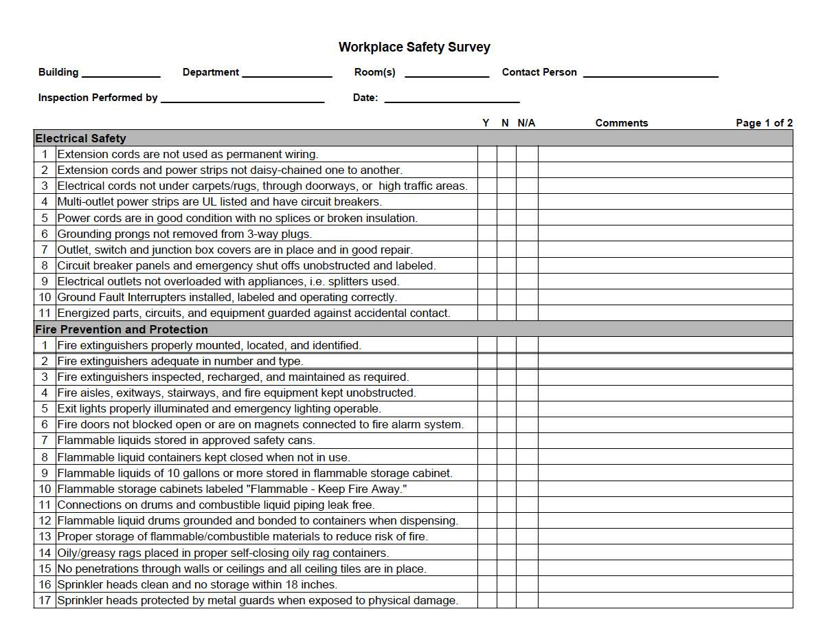 Free Manufacturing Safety Audit Checklist Template (Pdf) for Sample Audit Template