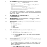 Free Marital Separation Agreement   Pdf | Word – Eforms Inside Divorce Agreement Template Sample