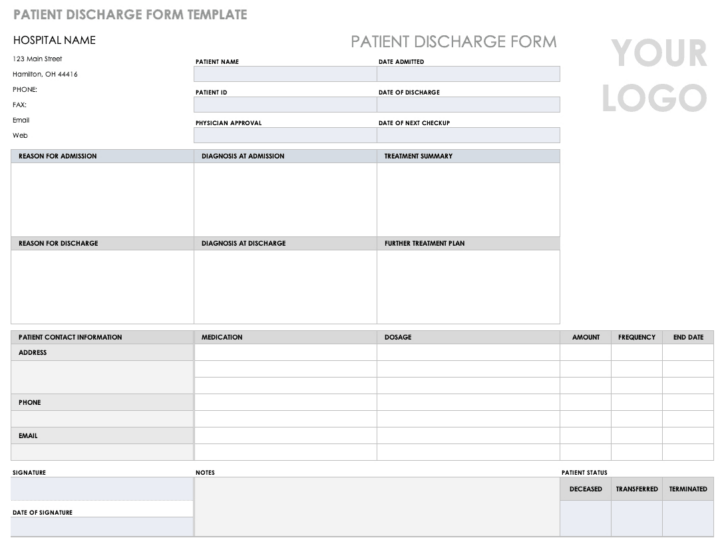 Medical Form Template Sample