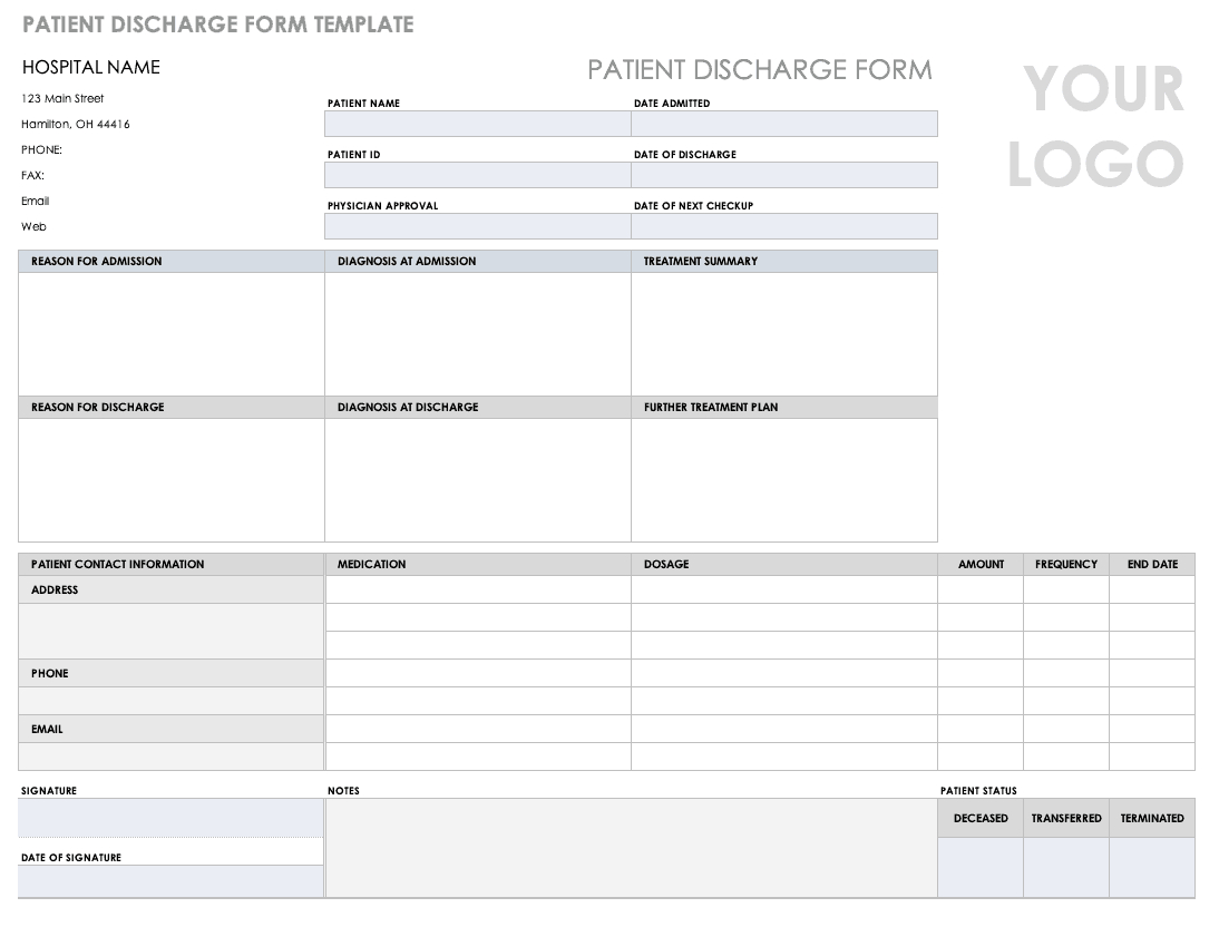 Free Medical Form Templates | Smartsheet for Medical Form Template Sample