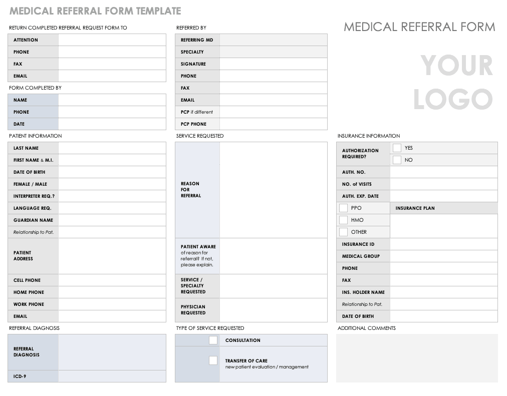 Free Medical Form Templates | Smartsheet with regard to Medical Form Template Sample