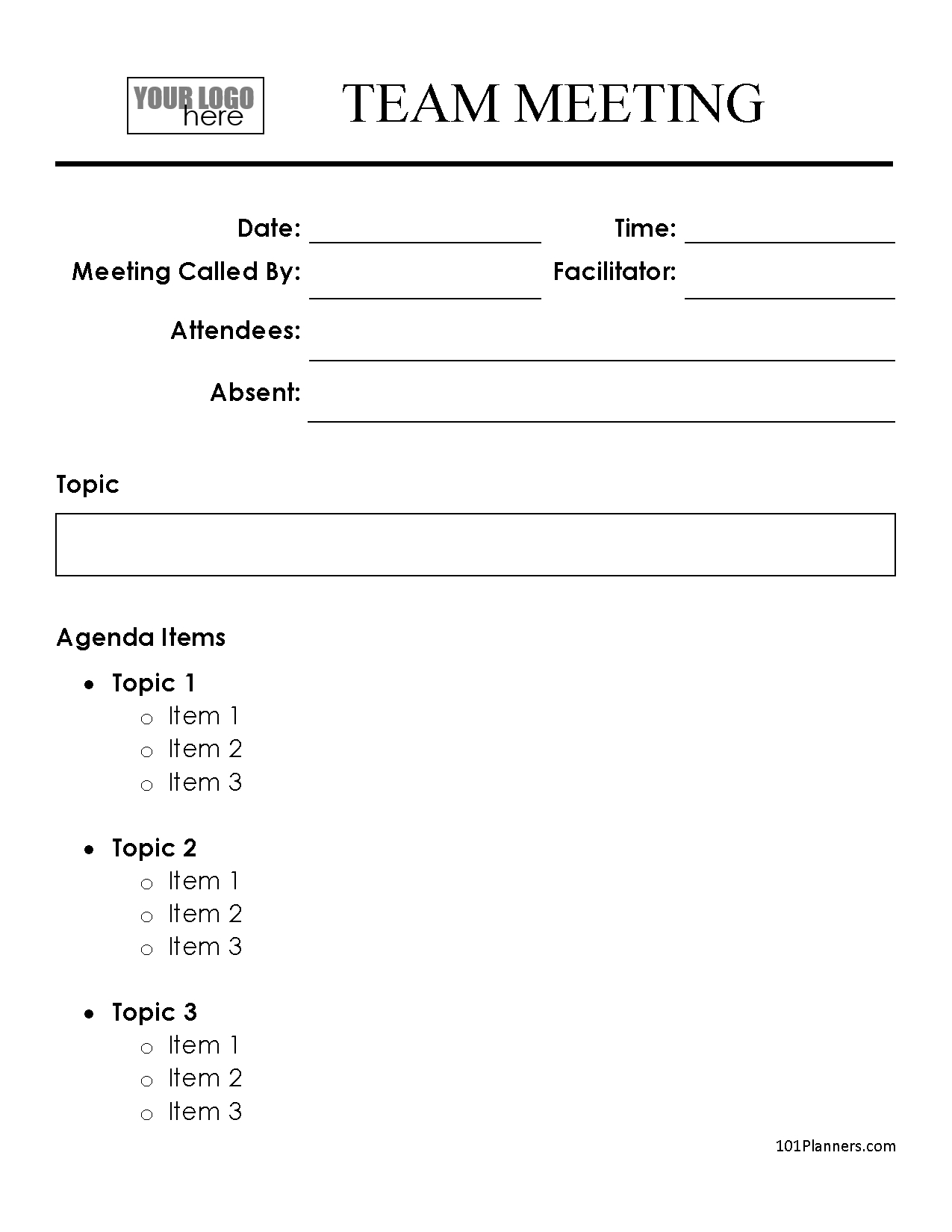 Free Meeting Agenda Templates | Word, Pdf, Excel, Google Docs in Free Agenda Sample Templates