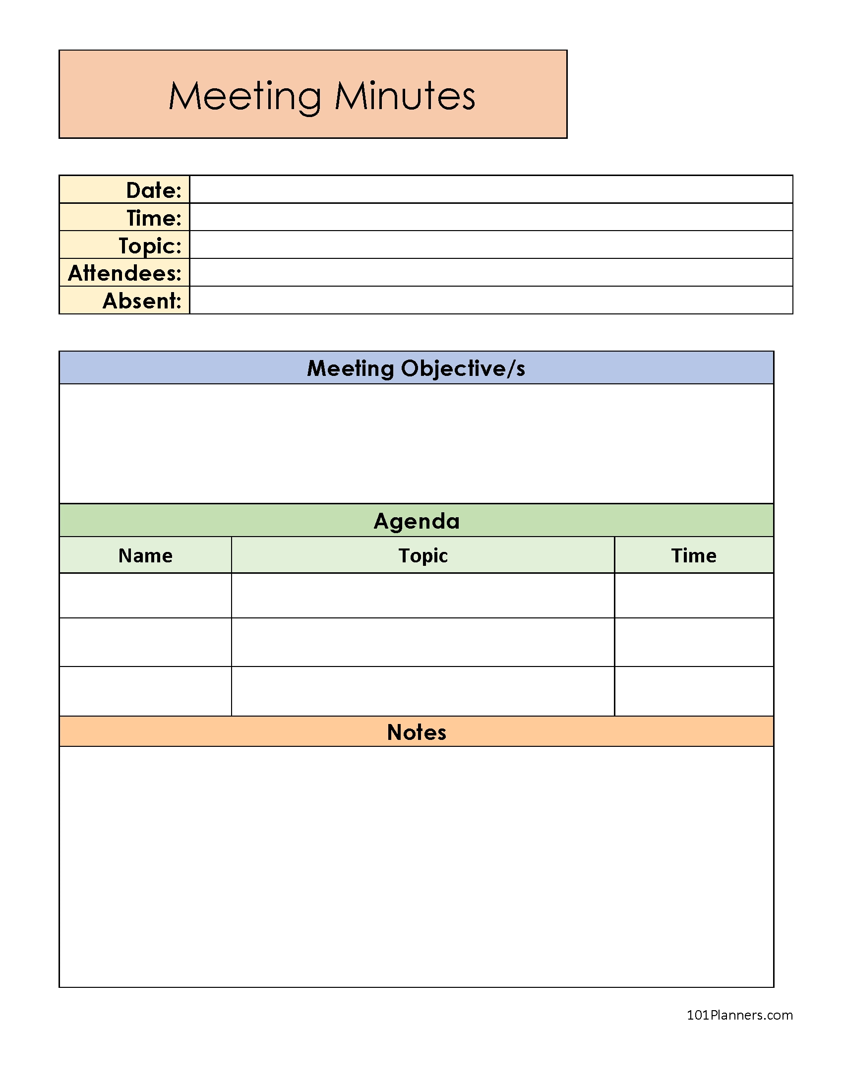 Free Meeting Minutes Templates | Word, Pdf, Excel, Google Docs within MOM Template Sample