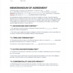 Free Memorandum Of Agreement Template Pertaining To Memorandum Of Agreement Template Sample