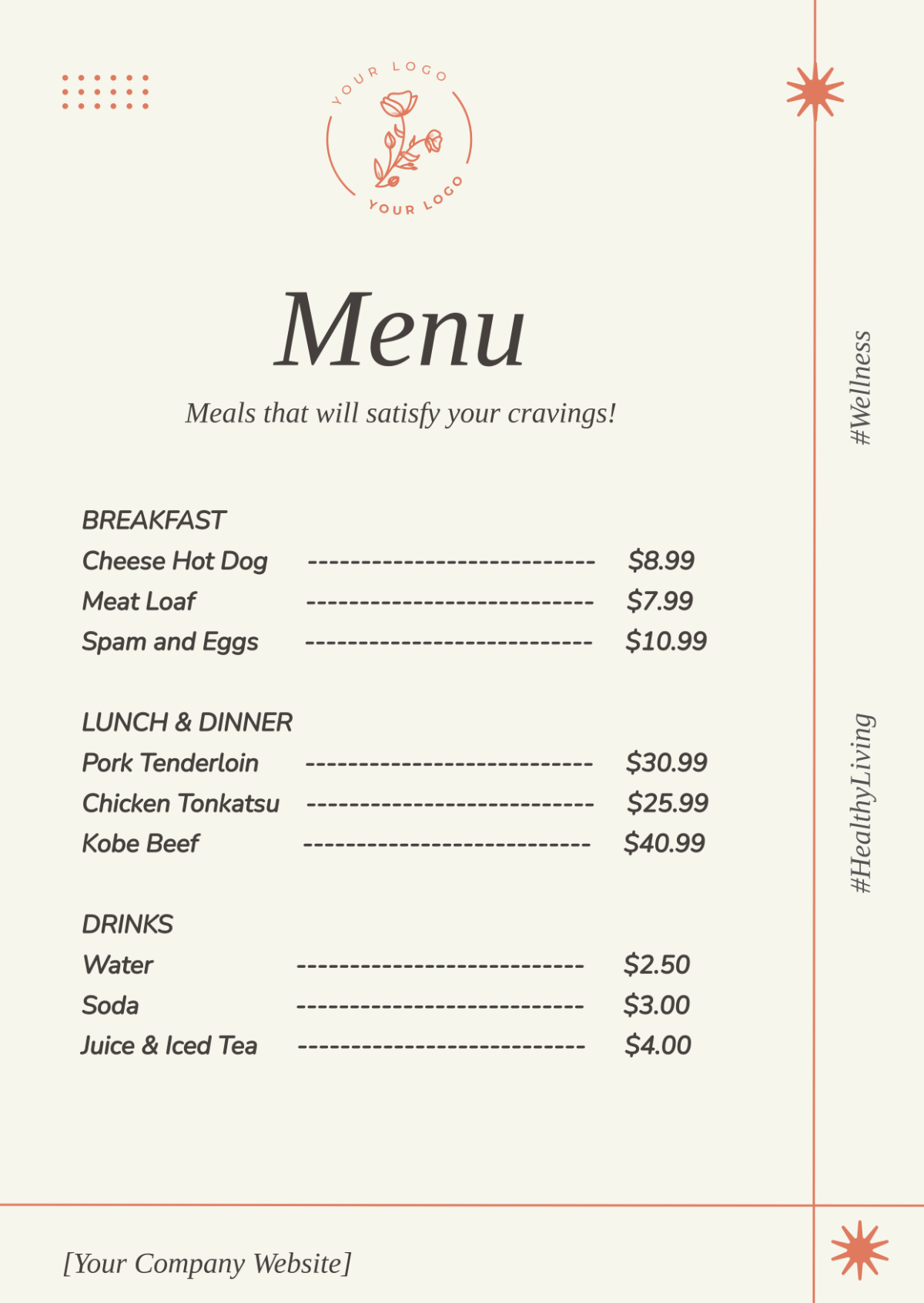 Free Menu Templates &amp;amp; Examples - Edit Online &amp;amp; Download | Template intended for Free Menu Sample Templates