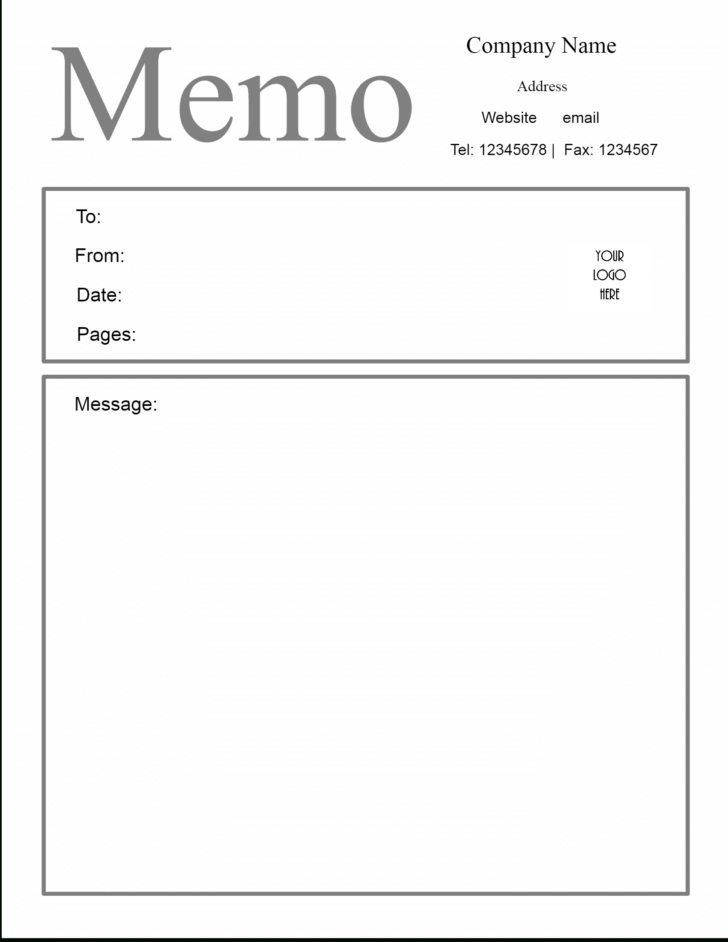 Memo Sample Template