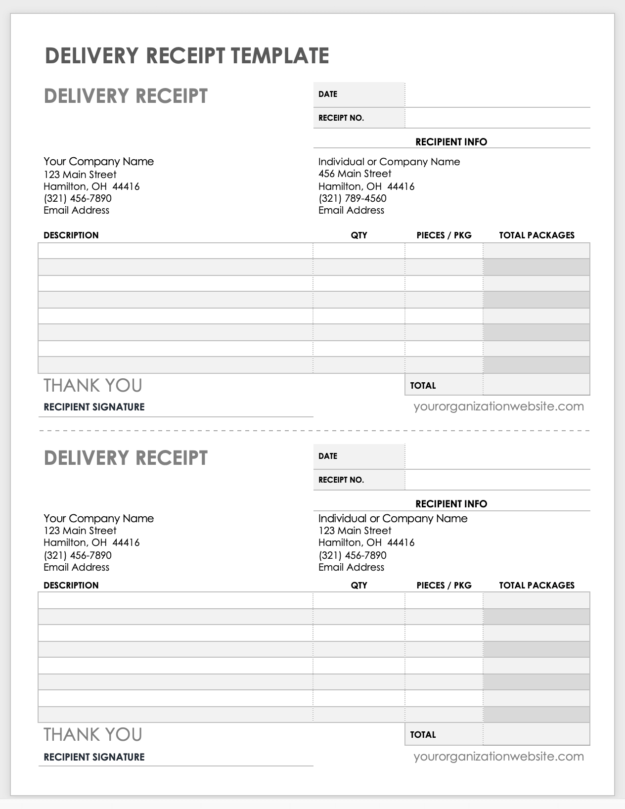 Free Microsoft Word Receipt Templates | Smartsheet in Delivery Receipt Template Sample