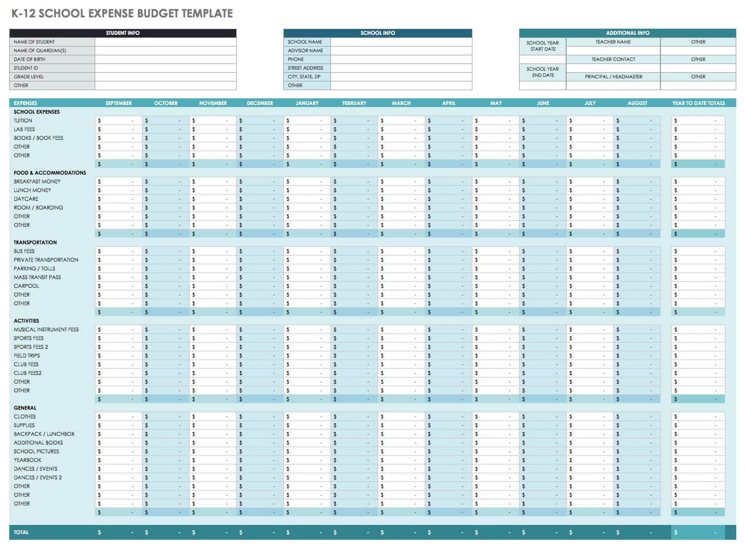 Free Monthly Budget Templates | Smartsheet within Monthly Budget Sample Template