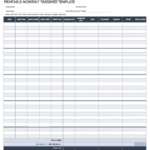 Free Monthly Timesheet & Time Card Templates | Smartsheet In Timesheet Template Sample Free