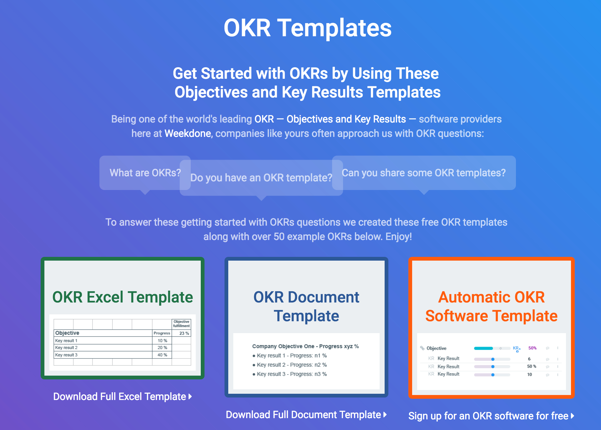 Free Okr Templates To Support Your Okr Process In 2024 - Weekdone regarding OKR Sample Template