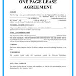 Free One Page Lease Agreement Templates Intended For Lease Sample Template