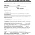 Free Painting Subcontractor Agreement Template | Pdf & Word Intended For Painting Contract Template Sample