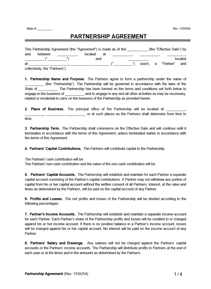 Business Agreement Sample Template