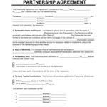 Free Partnership Agreement Template (5) | Pdf & Word For Partnership Sample Templates