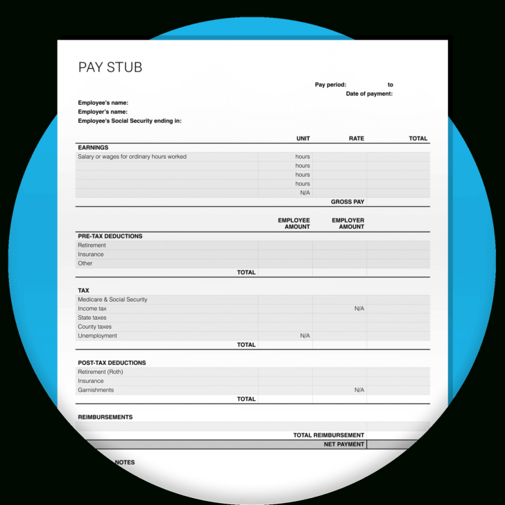 Paycheck Stub Template Sample