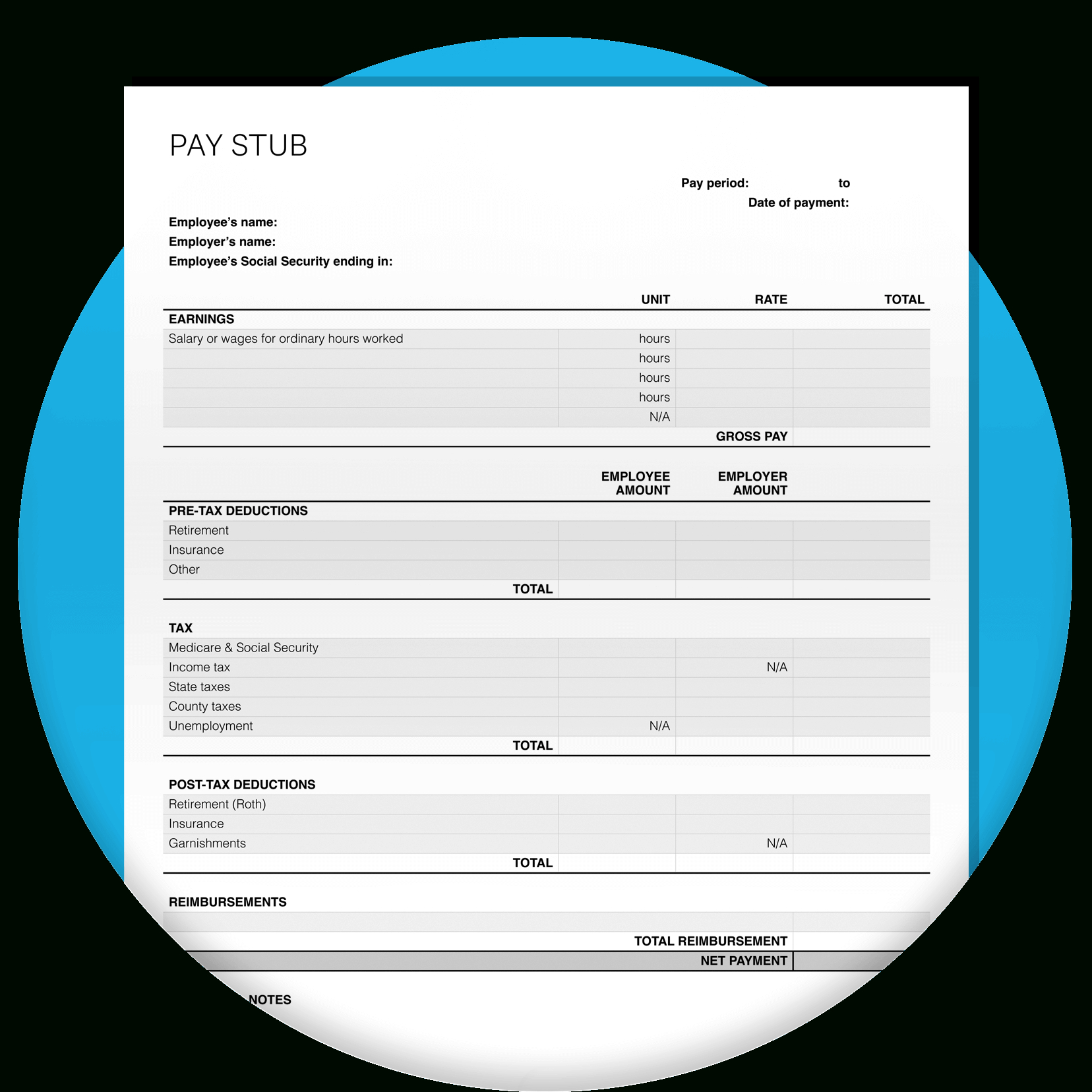 Free Pay Stub Template | Xero Us inside Paycheck Stub Template Sample