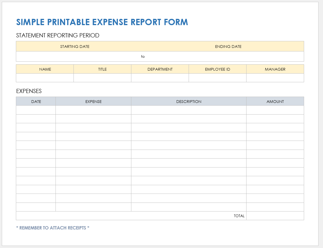 Free Pdf Expense Report Templates And Forms | Smartsheet regarding Expense Report Template Sample